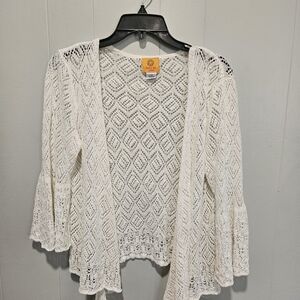 Ruby Rd. Ivory Diamond Lace Cardigan